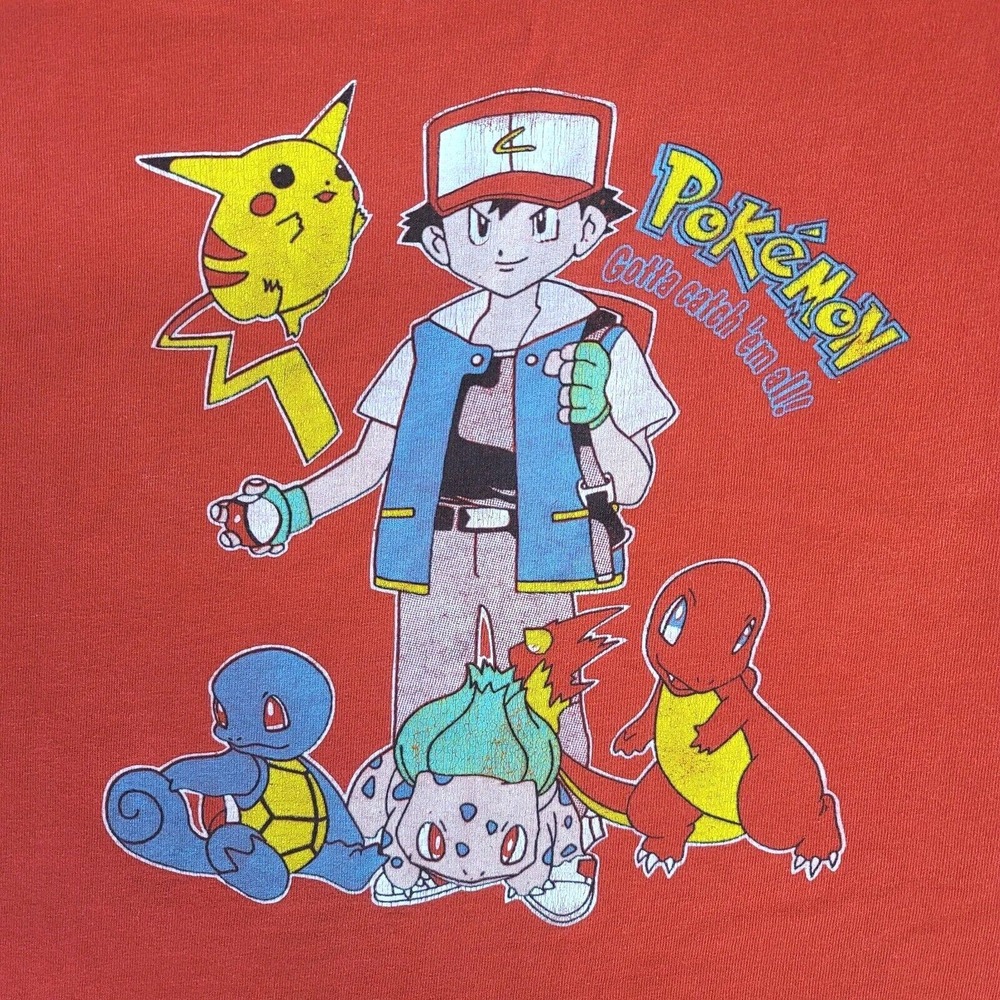 Vintage Pokemon Single Stitched Shirt Pikachu Ash Large Youth Nintendo BBS - Picture 3 of 10